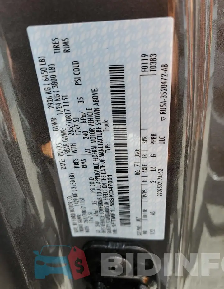 1FTMF1L58SKD47001 Photo# 12