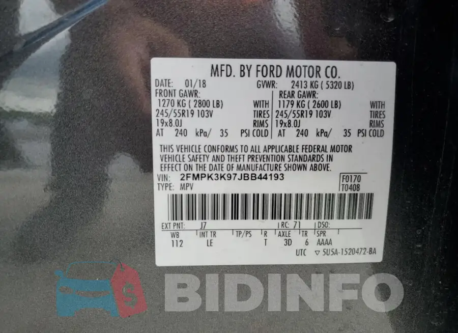 2FMPK3K97JBB44193 Photo# 12