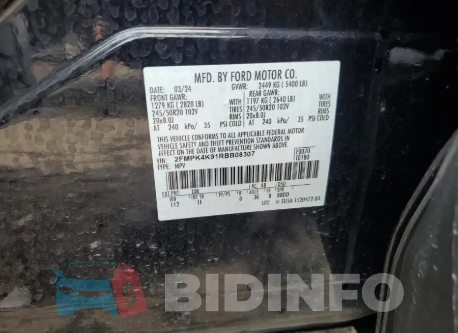 2FMPK4K91RBB08307 Photo# 12