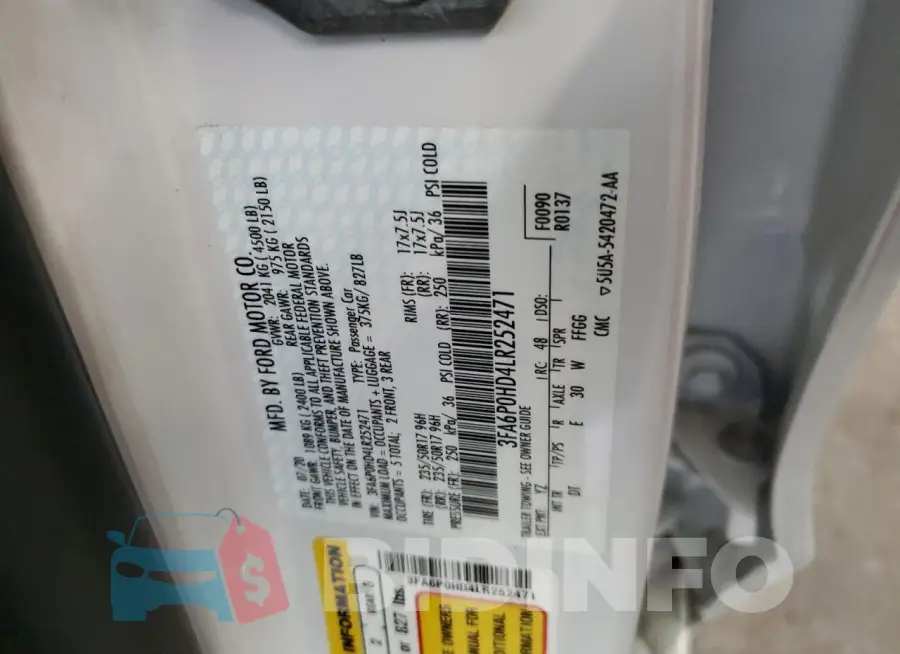 3FA6P0HD4LR252471 Photo# 12