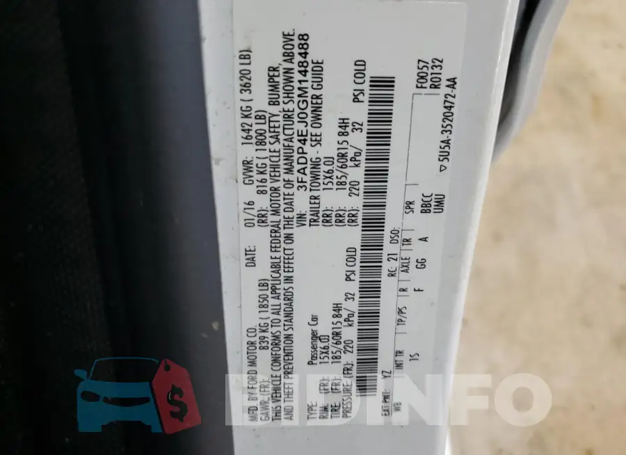 3FADP4EJ0GM148488 Photo# 12