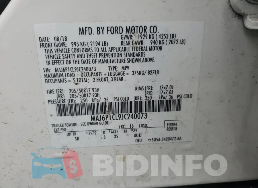 MAJ6P1CL9JC240073 Photo# 13