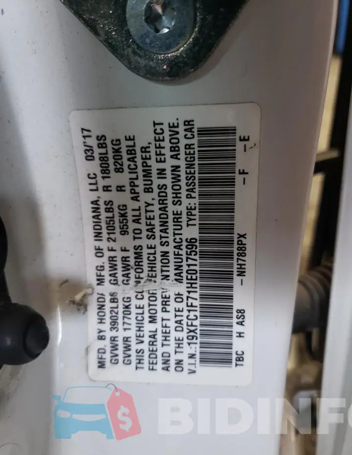 19XFC1F71HE017596 Photo# 12