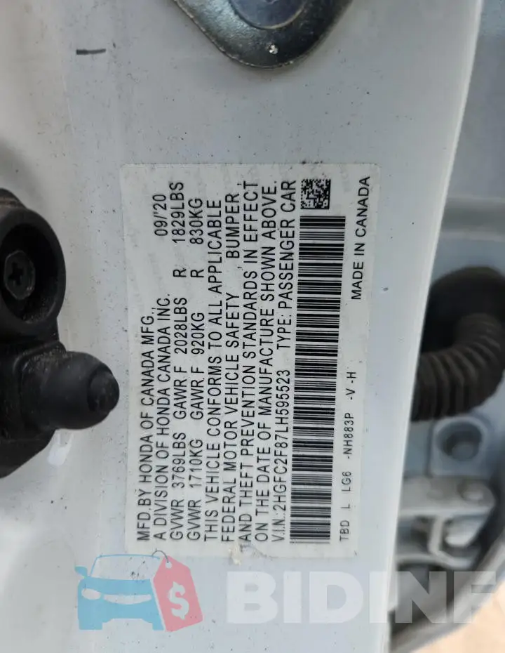 2HGFC2F87LH595523 Photo# 12