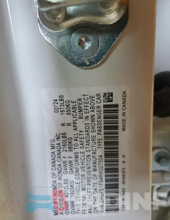 2HGFE1F94RH327504 Photo# 12