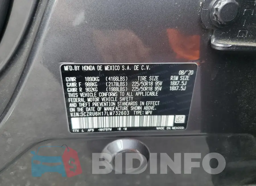 3CZRU6H17LM732603 Photo# 13