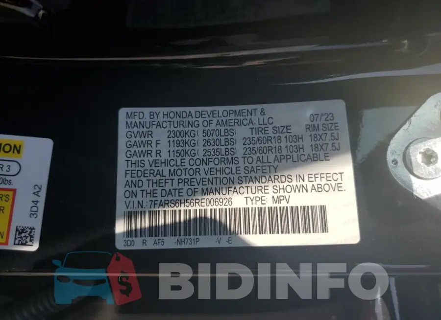 7FARS6H56RE006926 Photo# 13