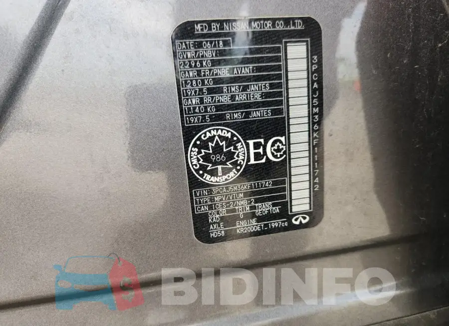 3PCAJ5M36KF111742 Photo# 12