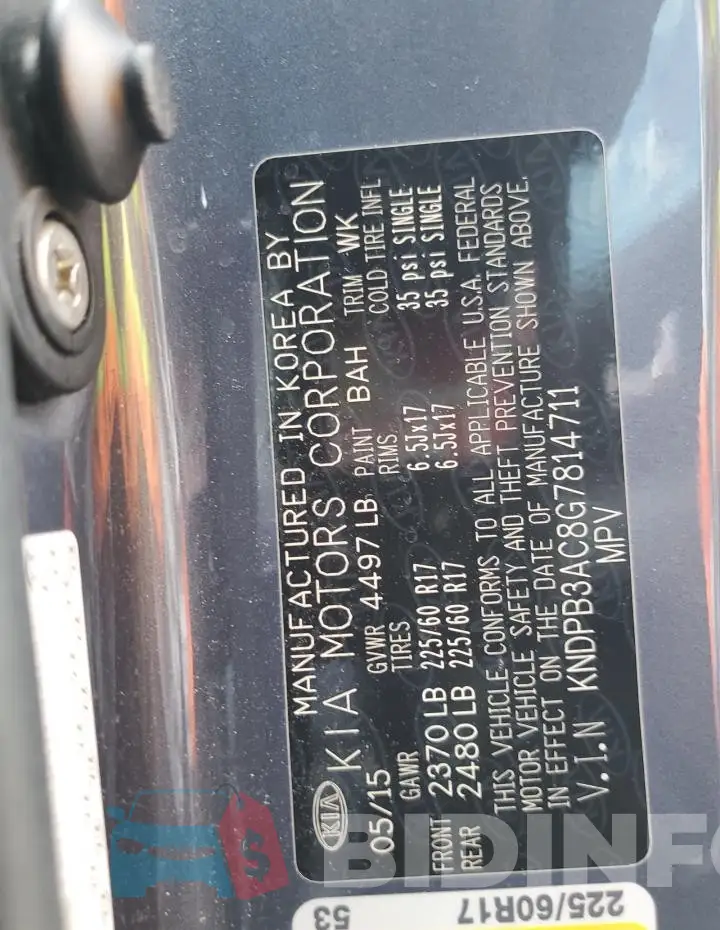 KNDPB3AC8G7814711 Photo# 13