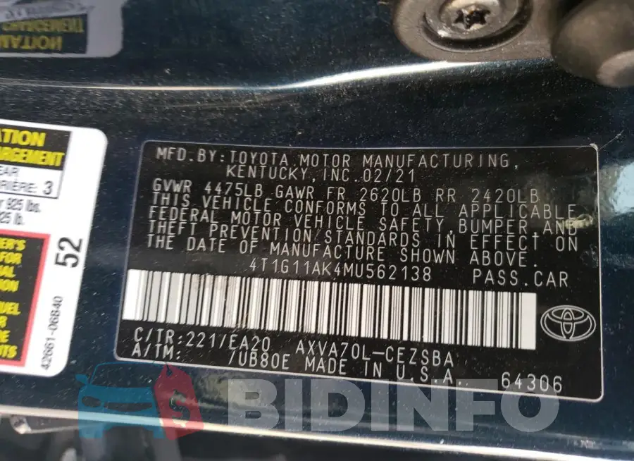 4T1G11AK4MU562138 Photo# 12