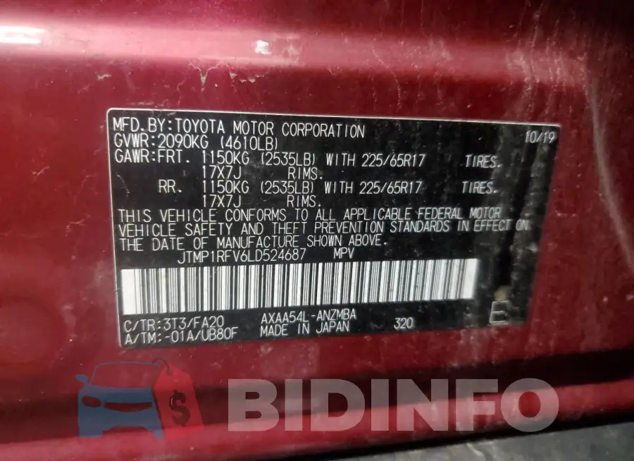 JTMP1RFV6LD524687 Photo# 13
