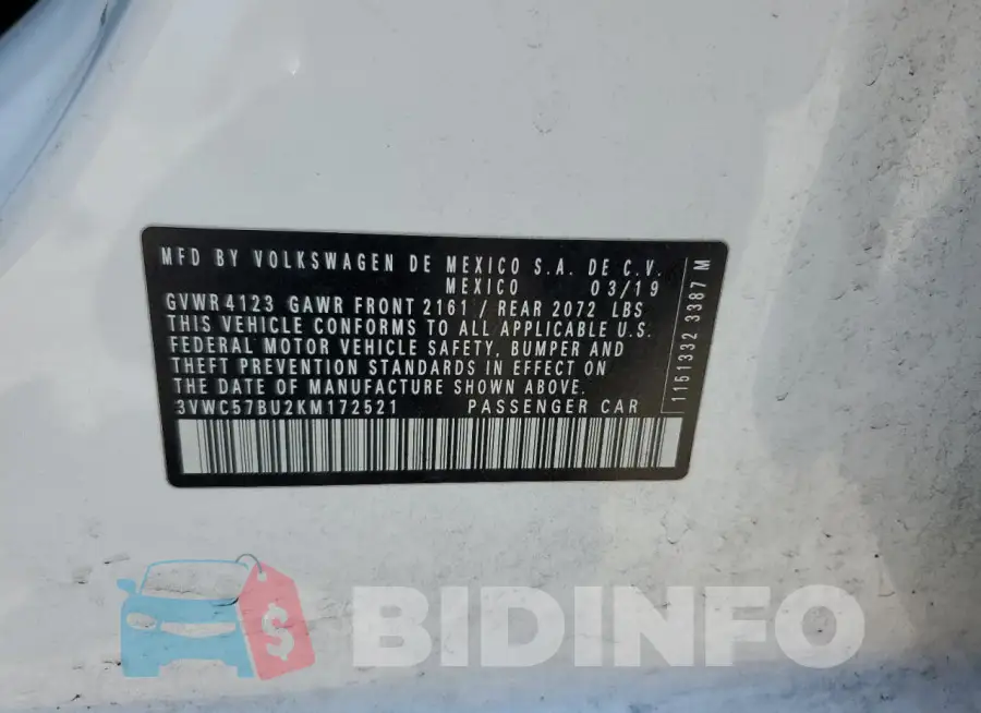 3VWC57BU2KM172521 Photo# 13