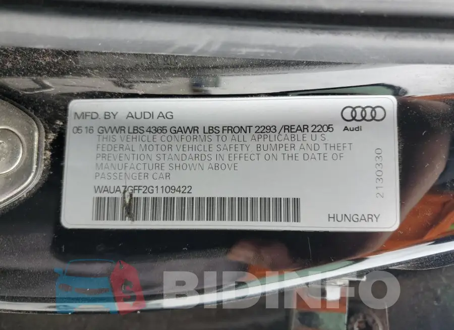 WAUA7GFF2G1109422 Photo# 13