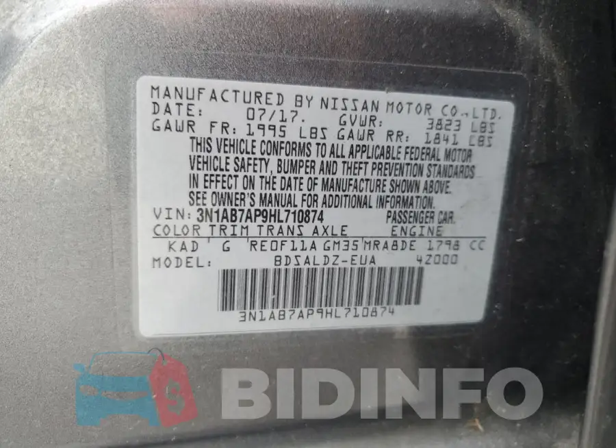 3N1AB7AP9HL710874 Photo# 12