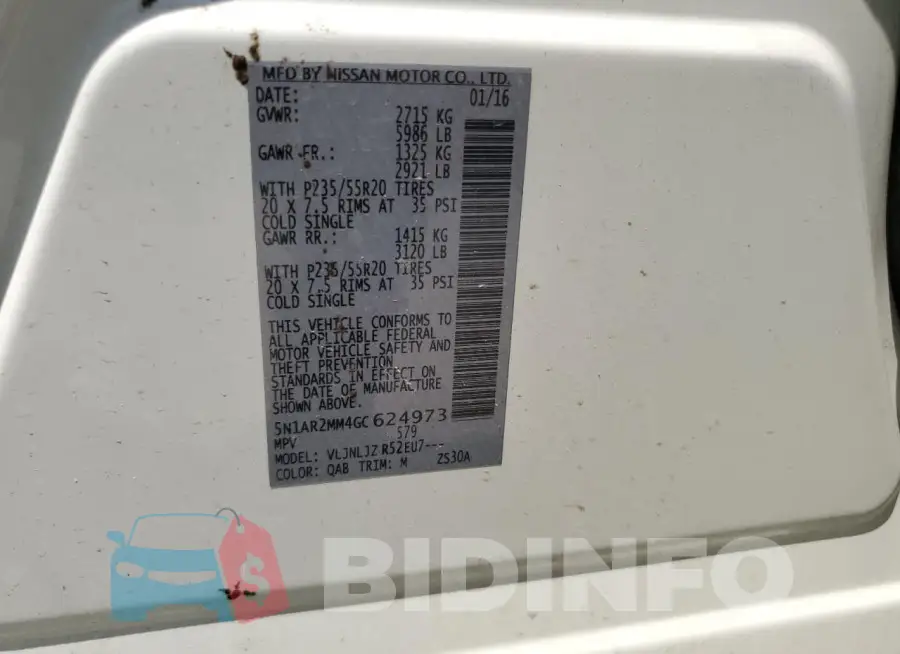 5N1AR2MM4GC624973 Photo# 13
