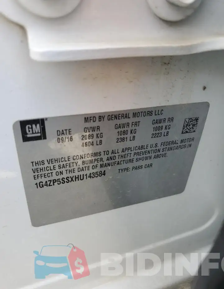 1G4ZP5SSXHU143584 Photo# 12