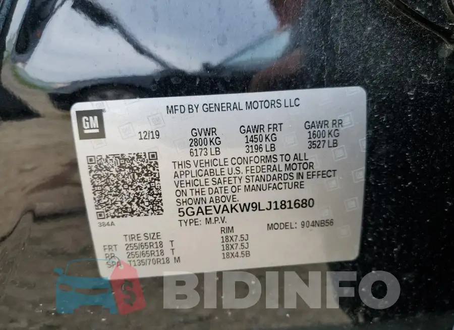 5GAEVAKW9LJ181680 Photo# 13