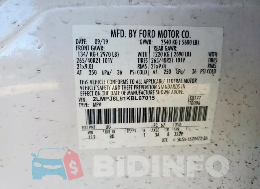 2LMPJ6L91KBL67015 Photo# 13