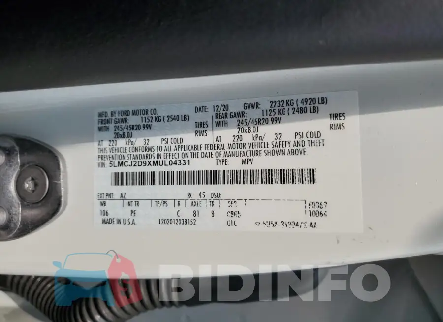 5LMCJ2D9XMUL04331 Photo# 13