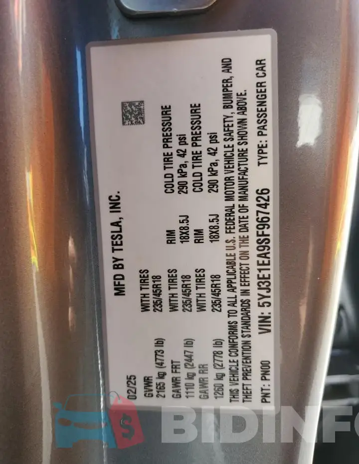 5YJ3E1EA9SF967426 Photo# 12