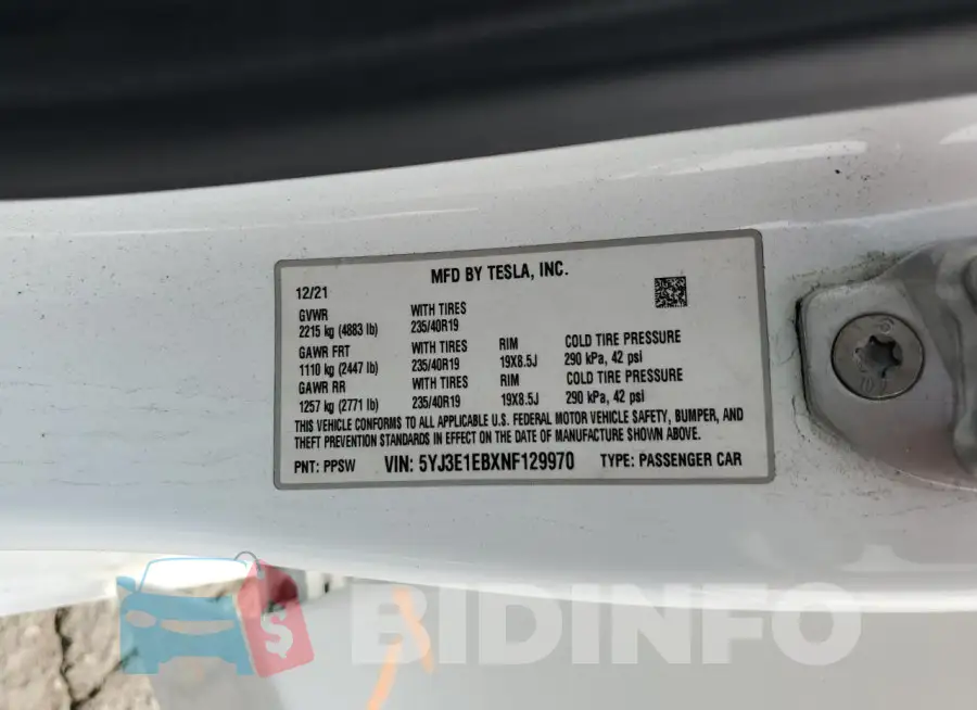 5YJ3E1EBXNF129970 Photo# 12