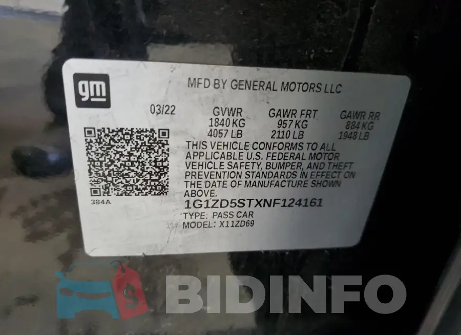 1G1ZD5STXNF124161 Photo# 12