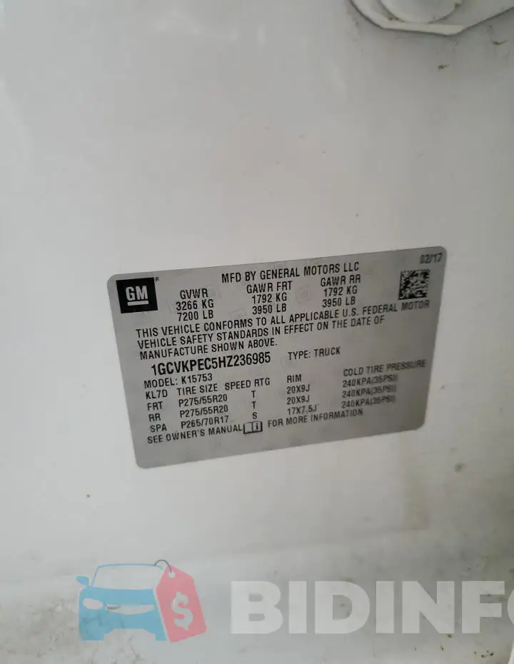 1GCVKPEC5HZ236985 Photo# 12