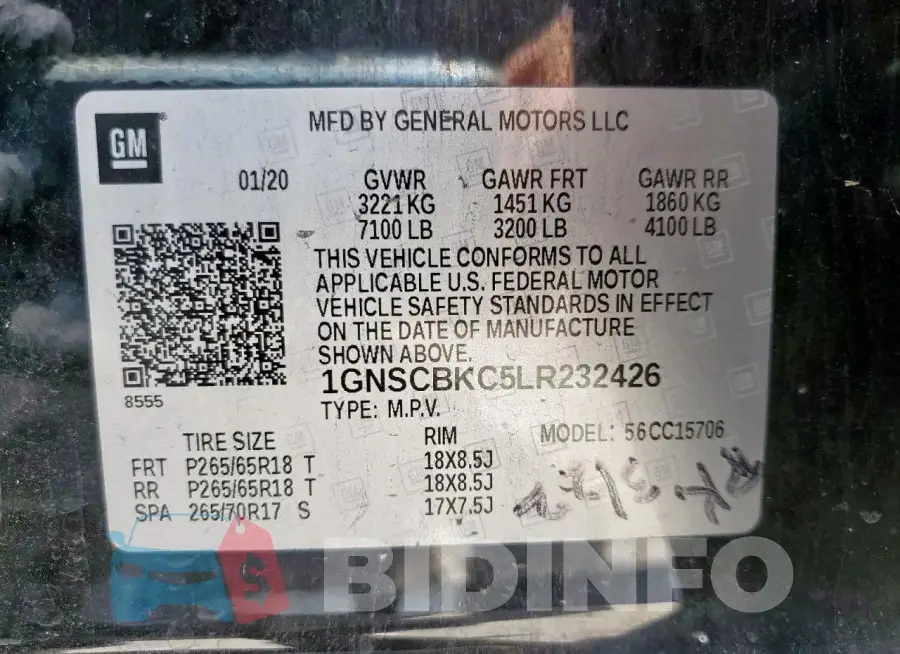 1GNSCBKC5LR232426 Photo# 14