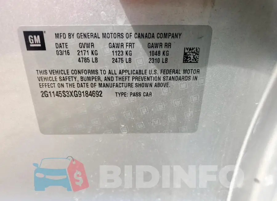 2G1145S3XG9184692 Photo# 12