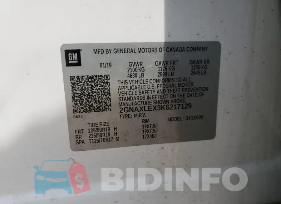 2GNAXLEX3K6217129 Photo# 13
