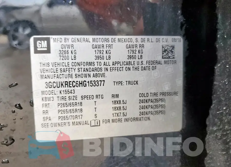 3GCUKREC6HG153377 Photo# 13