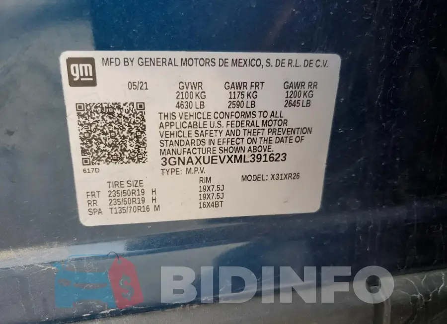 3GNAXUEVXML391623 Photo# 13