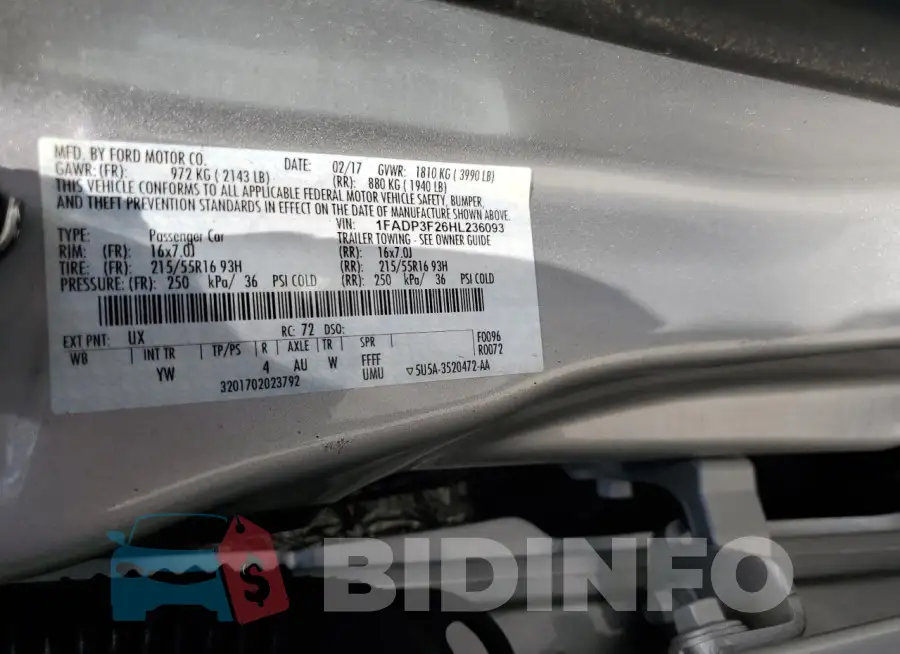 1FADP3F26HL236093 Photo# 12