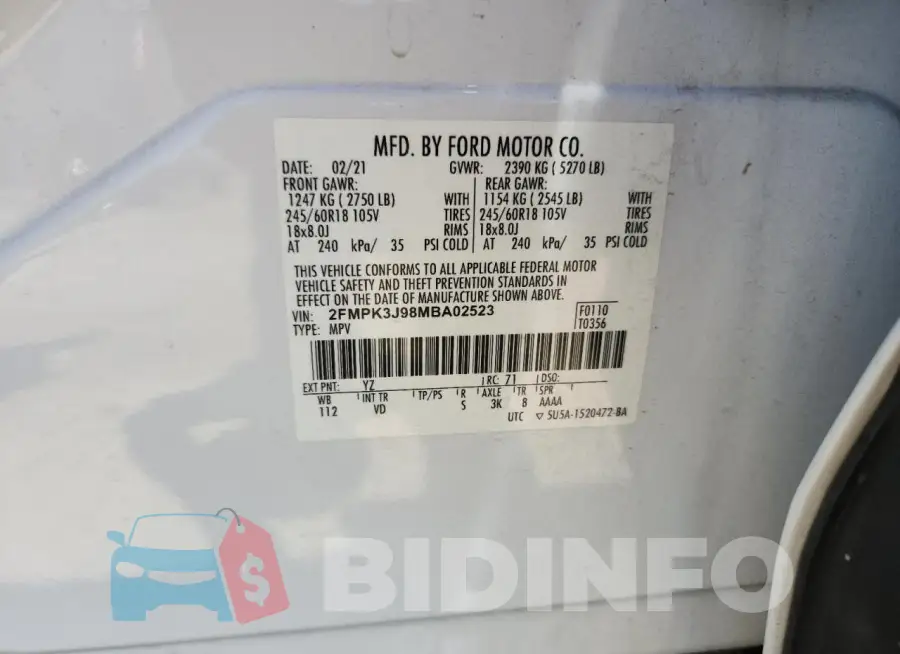 2FMPK3J98MBA02523 Photo# 14