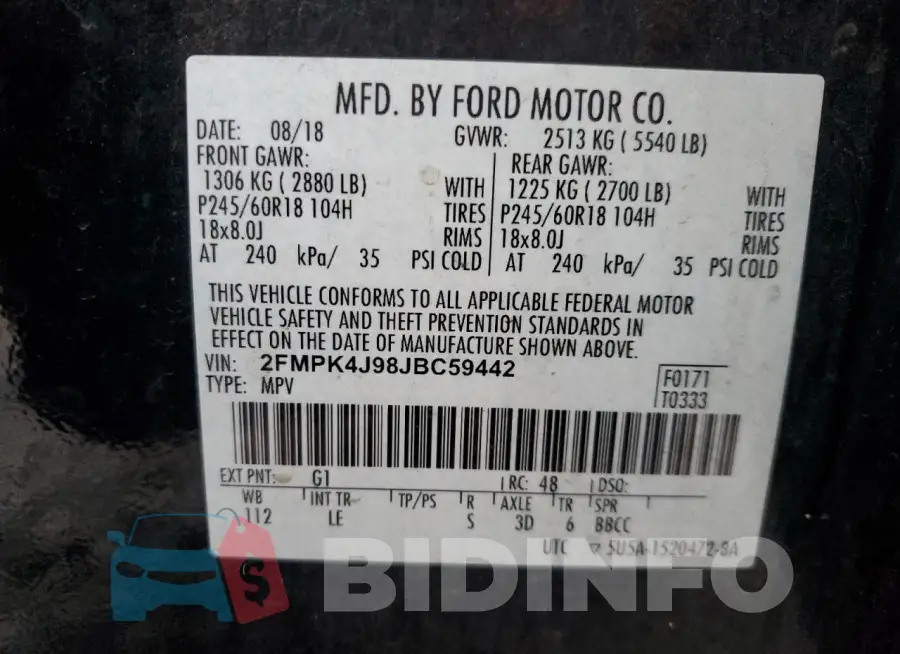 2FMPK4J98JBC59442 Photo# 14