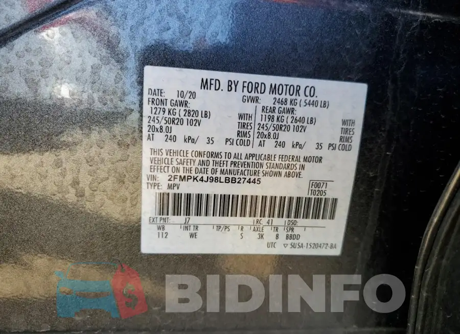 2FMPK4J98LBB27445 Photo# 13