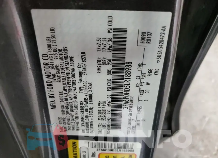 3FA6P0HD5LR188988 Photo# 12