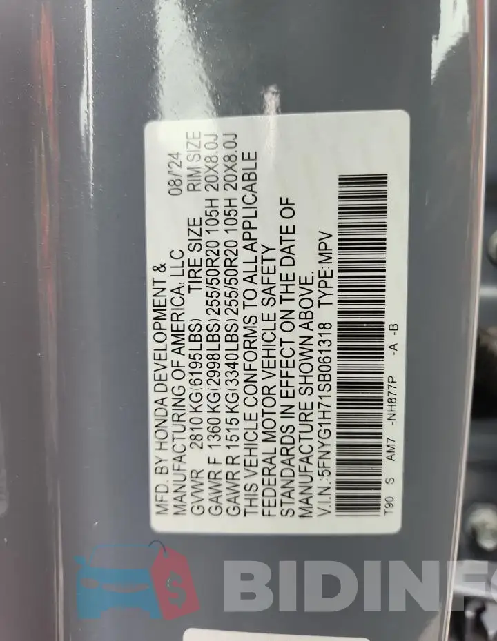 5FNYG1H71SB061318 Photo# 13