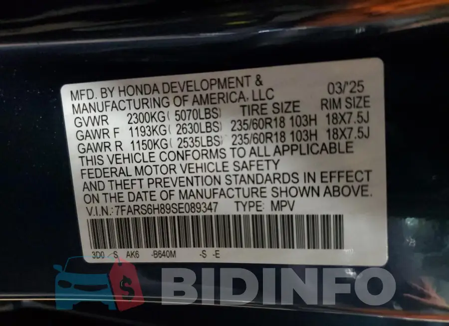 7FARS6H89SE089347 Photo# 13