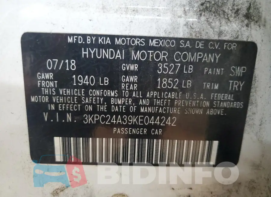 3KPC24A39KE044242 Photo# 12