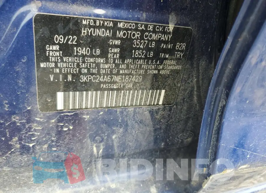 3KPC24A67NE187429 Photo# 12