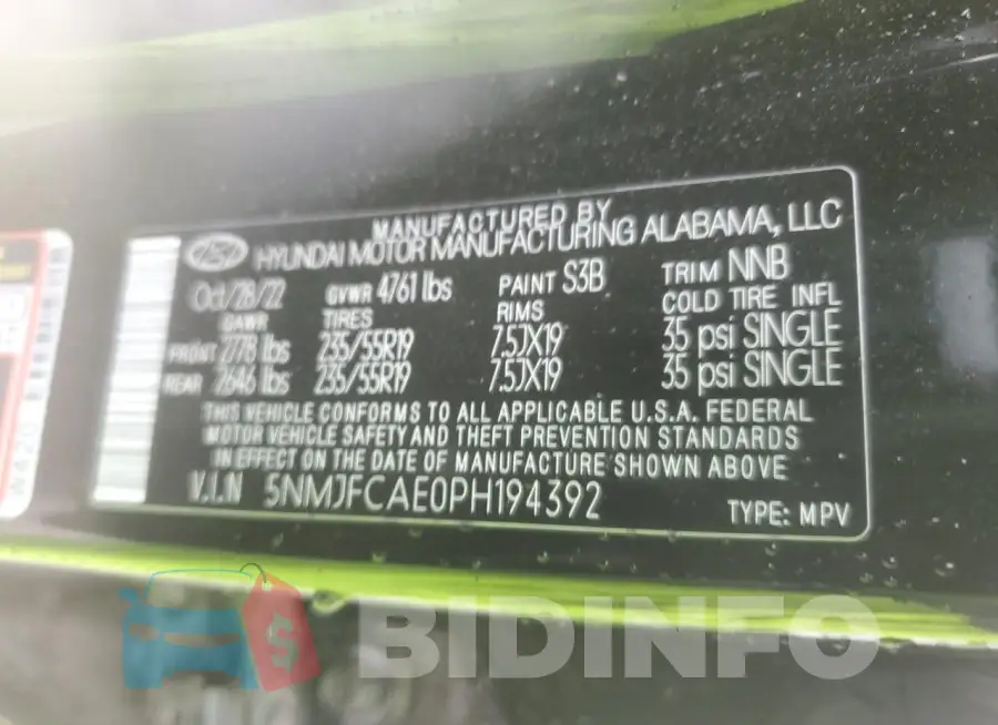5NMJFCAE0PH194392 Photo# 12