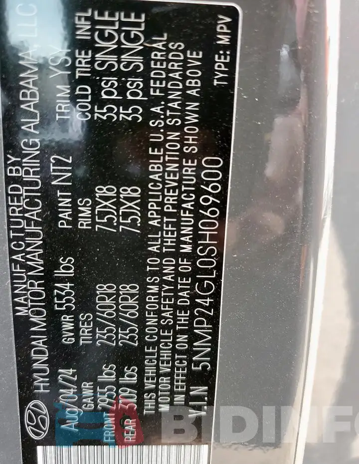 5NMP24GL0SH069600 Photo# 13