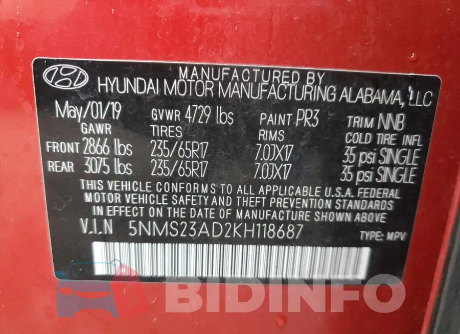 5NMS23AD2KH118687 Photo# 14