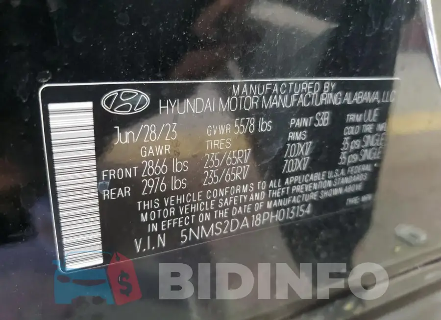 5NMS2DA18PH013154 Photo# 13