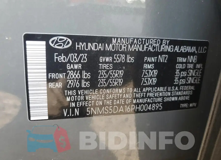 5NMS5DA16PH004895 Photo# 13