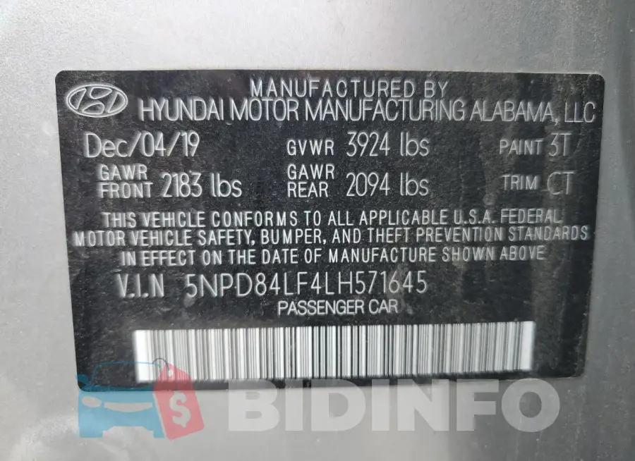 5NPD84LF4LH571645 Photo# 12