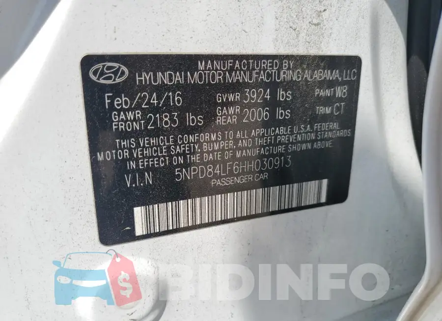 5NPD84LF6HH030913 Photo# 12
