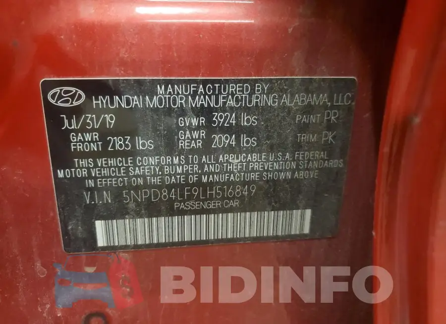 5NPD84LF9LH516849 Photo# 12
