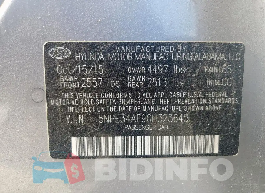 5NPE34AF9GH323645 Photo# 12